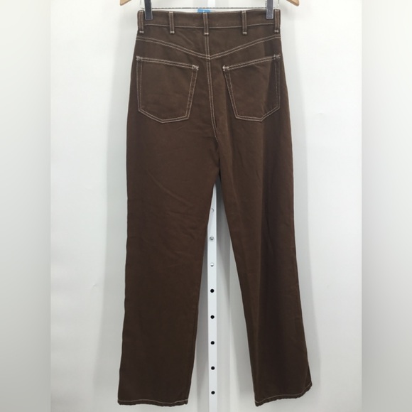 Reformation Cowboy High Rise Straight Leg Jeans, Color: Brown, Size: 26 - Picture 3 of 5